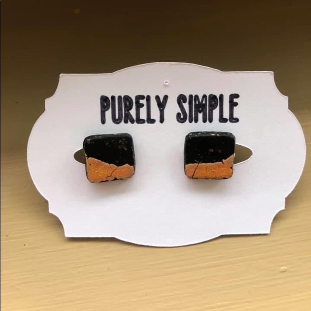 Handmade clay stud earrings